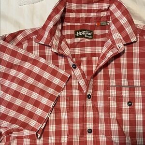 Howler Brothers Red and White Plaid Casual Shirt